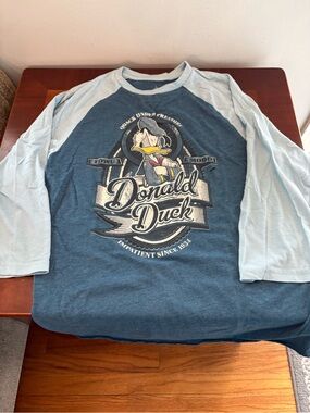 Disney Donald Duck Raglan Tee - Navy & Light Blue